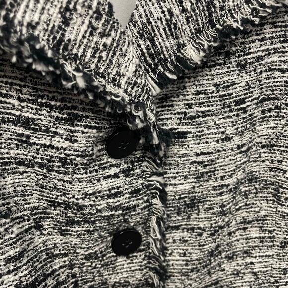 NWT Rickie Freeman Teri Jon 3/4 Sleeve Blazer Jacket Black White Tweed Size 14 - Picture 4 of 8
